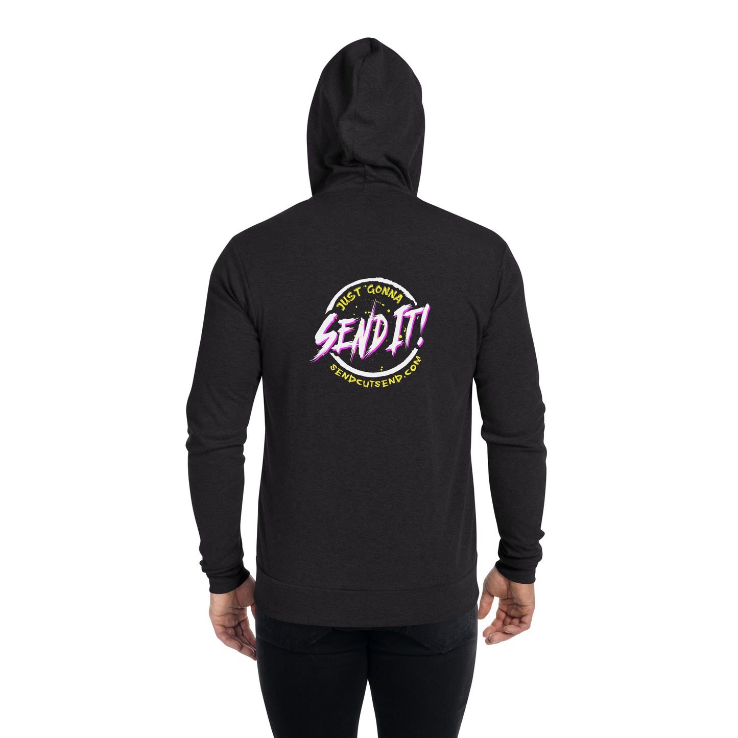 Neon Send it Unisex Zip Hooded Tee